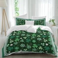 thumbnail image 2 of Green Bedding 3 Piece Duvet Cover Set Queen Size, St. Patrick's Day Shamrock Spring Checkered Soft Microfiber Comforter Cover with Zipper Closure & Pillowcases, Wrinkle & FadeResistant Quilt Cover, 2 of 9