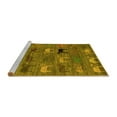 thumbnail image 2 of Ahgly Company Machine Washable Indoor Round Abstract Yellow Modern Area Rugs, 8' Round, 2 of 4