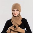 thumbnail image 2 of 3pcs/set  Men‘s Hat Gloves Scarf Set  Men‘s Winter Warm Knit Hat  Riding Ear Protection Beanie Hat,Grey, 2 of 10