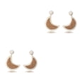 thumbnail image 3 of Qarigey 1 par de aretes colgantes en forma de luna vintage, joyería colgante, café blanco Café con leche 2piezas Qarigey CBP270651, 3 of 5