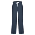 thumbnail image 6 of Delayuji Women's Stripe Patchwork Wide Leg Sweatpants Loose Sportswear Casual Sweatpants Workout Pants, 6 of 7