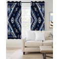 thumbnail image 2 of Boho Navy Blue Grey Blackout Curtains 84 Inches Long for Bedroom, Ethnic Geometric Southwestern Vintage Thermal Insulated Room Darkening Black Out Window Curtain Panels Grommet Drapes for Living Room, 2 of 8