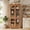 Walnut, variant on 70" Kitchen Pantry Cabinet, Freestanding MDF Cupboard with 4 Arched Glass Doors & Adjustable Shelves, Food Organizer for Kitchen,Dining Room, Living Room, Bathroom, Maple Red