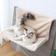 thumbnail image 5 of Hamaca para gatos, asiento plegable con marco de cama de alambre, para dormir, jugar, descansar, fuerte, cómodo, estante para gatos, felpa para silla, Beige Salvador Hamaca para gatos, 5 of 9