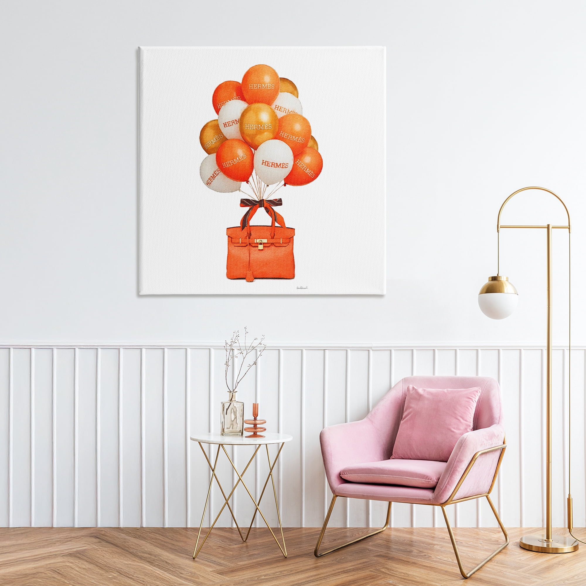 Stupell Industries Orange Handbag & Balloons Canvas Wall Art, design by Amanda Greenwood
