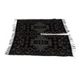thumbnail image 1 of Chal con estampado de borlas para mujer, abrigo abierto al frente, cálido, de vellón, elegante, informal, cómodo, con borlas, geométrico, negro y gris, 51,2 x 59,1 pulgadas, 1 of 15