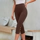 thumbnail image 4 of Leggings Capri para Mujeres Yoga Capri Medias de Cintura Alta Color Sólido, Coincidencia Slim Ajuste Gimnasio Y Pantalones de Yoga, 4 of 9