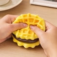 thumbnail image 4 of Squishy Relaxing Squeeze Fidget Toy, Hand‑operated Decompression Sensory Toy, Lightweight Portable Play Toy for Children Teens, Travel Use and Reward Gift Option(Simulated Sandwich Waffle), 4 of 4