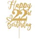 thumbnail image 5 of Cake Topper Yotawebery con brillo dorado Feliz 22.º cumpleaños, 5 of 5