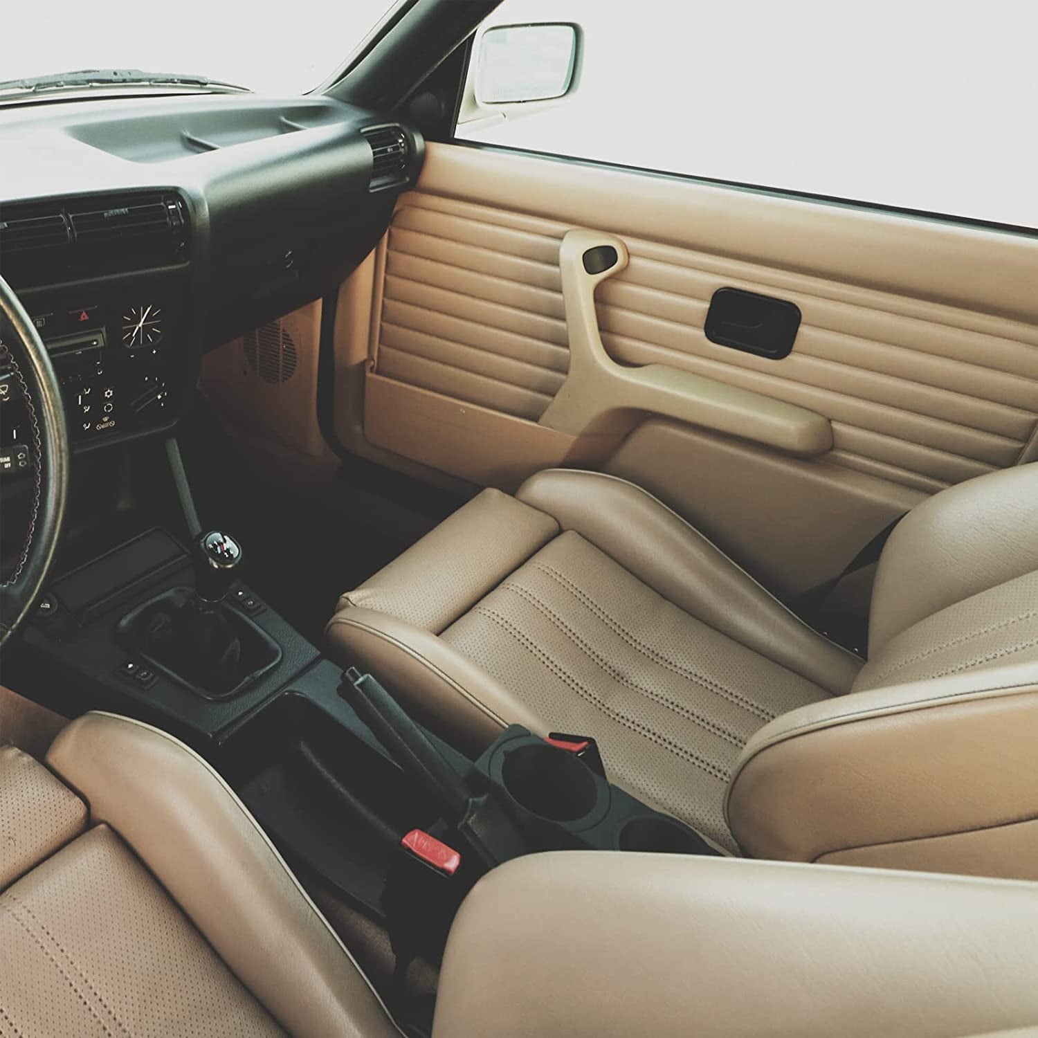 Vinyl Marine Synthetic Leather Fabric - 55"W Waterproof Vinyl Material 0.6mm Thick Soft Upholstery Leather Sheets for Car Headliner Furniture Sofa Boat Replacement Renovate - Beige