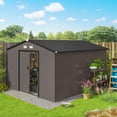 thumbnail image 2 of Outsunny 9' x 10.6' Garden Storage Shed w/ Steel Foundation Kit, Brown, 2 of 10