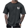 thumbnail image 1 of T-Shirts à Col Rond pour Hommes Séchage Rapide Imprimé Polyester, Coupe 3D Col Rond Haut Athlétique pour Gym, Course, Cyclisme & Décontracté, 1 of 1