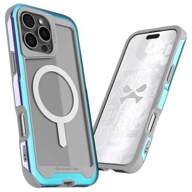 Funda Case GHOSTEK Atomic Mag para iPhone 16 PRO MAX Aluminio Prismatic Transp