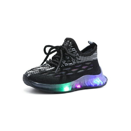 

Fangasis Children Athletic Shoes Breathable Running Shoe Comfort Sneakers Boys Girls Trainers Gym Lightweight Sport Black 4.5C