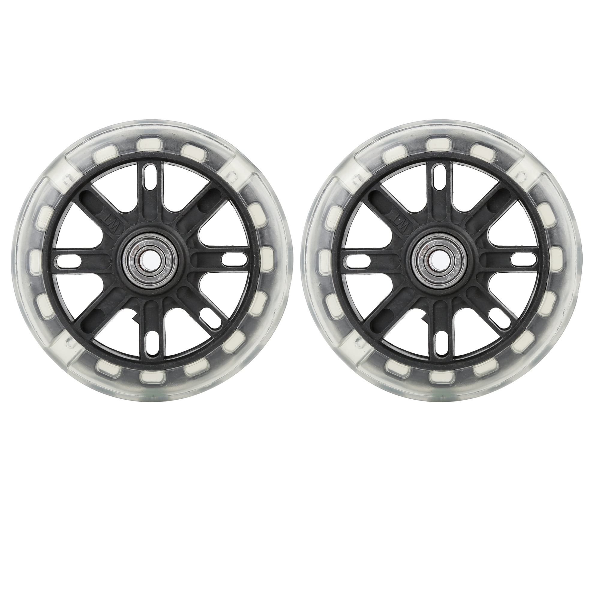 Unique Bargains 2Pcs Black Rubber Training Wheel Support Wheels 20mm for Bike Bicycle 11x2cm