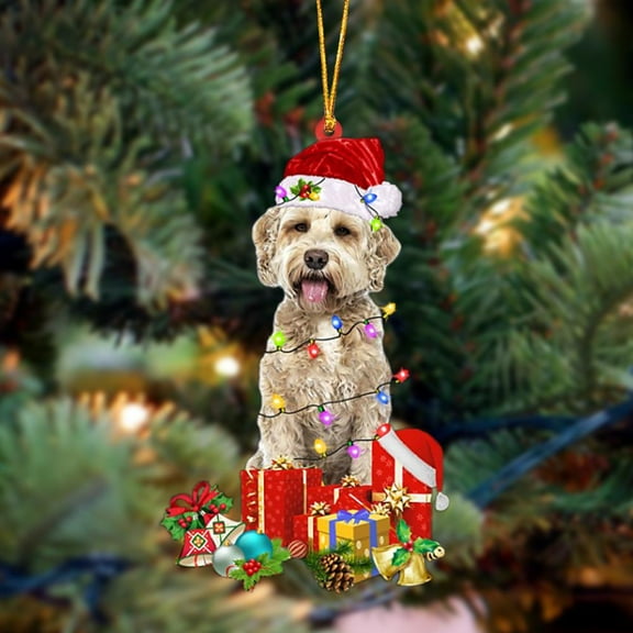 Acrylic 2D FLAT Goldendoodle 1-Dog Be Christmas Tree Hanging Ornament