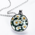 thumbnail image 2 of Daisy Glass Circular Pendant Necklace - Dazzling Jewelry for Women, 2 of 5