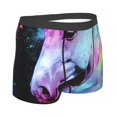 thumbnail image 3 of Daiia Rainbow Spotted White Horse Men's Underwear Boxer Briefs, Cotton Stretch Moisture-Wicking Underwear-Medium, 3 of 9