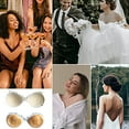 thumbnail image 5 of A pair of white silicone palm print lace chest stickers female wedding dress gathered invisible back suspenders, 5 of 5