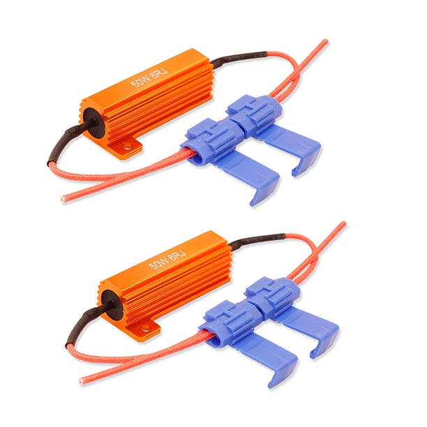 Riwesomey Paquete de 2 decodificadores de luz de circulación diurna para coche, lámpara de vehículo, resistencia de carga de decodificación, Bombillas para automóviles Azul