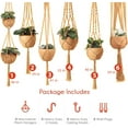 thumbnail image 6 of feedee Macrame Plant Hangers - 6 Pack, Brown, Indoor/Outdoor, 11.9 lbs Capacity, Ready to Hang, 6 of 15