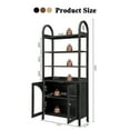 thumbnail image 6 of YOCWO 70" Tall Arched Bookcases, Acrylic Bookshelf with 4 Tier Open Shelf Storage and 2 Doors, Black, 6 of 8