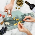thumbnail image 4 of Landscape Cutting Board, Photo of Brooklyn Bridge over East River and Tall Buildings Skylines at the Back, Tempered Glass Cutting and Serving Board, Wine Bottle Shape, Grey White, by Ambesonne, 4 of 5