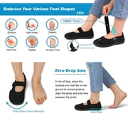 Barerun Wide Width Mary Jane Shoes Flats,Diabetic Friendly