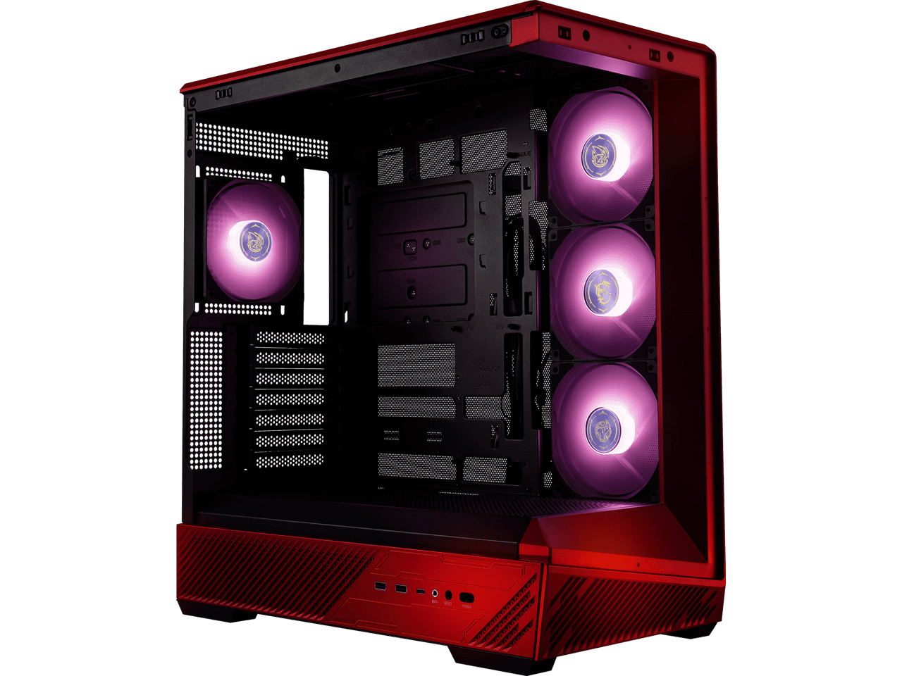 MSI PANO 130R MLG EDITION - ATX Mid-Tower Gaming PC Case - 270-degree Tempered Glass Panel - Liquid Cooling Support up to 360mm Radiator - Pre-Installed 4x ARGB Fans