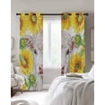 thumbnail image 4 of Farmhouse Sunflowers Blackout Curtains for Bedroom Living Room Darkening Curtains 54 Inch Long Spring Country Watercolor Cow Floral Short Curtain for Small Window Treatment Grommet Drapes 52"x54"x2, 4 of 9