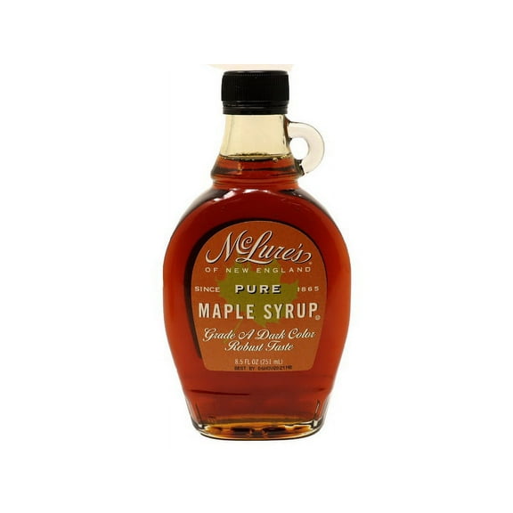 (Price/Case)McLures Grade A Dark Color Robust Taste Maple Syrup 12/8.5oz, 261232