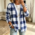 thumbnail image 5 of Enjoytime Plaid Cardigan for Women V-Neck Button Down Fleece Jacket Open Front Casual Outerwear Cozy Warm Fall Winter Coat, 5 of 8
