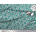 thumbnail image 2 of Soimoi Green Viscose Chiffon Fabric Palmette Damask Decor Fabric Printed Yard 42 Inch Wide, 2 of 3