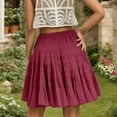 thumbnail image 4 of Women's a Line Knee Length Skirt Layered Ruffle Waist Drawstring Casual Outfits Summer Flowy Comfortable Stylish, 4 of 6