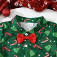 thumbnail image 5 of Jamsmile Toddler Boys Outfits Sets Christmas Short Sleeve Cartoon Shirts + Shorts 2pcs Child Boys Gentleman Style Party Outfits, 5 of 7