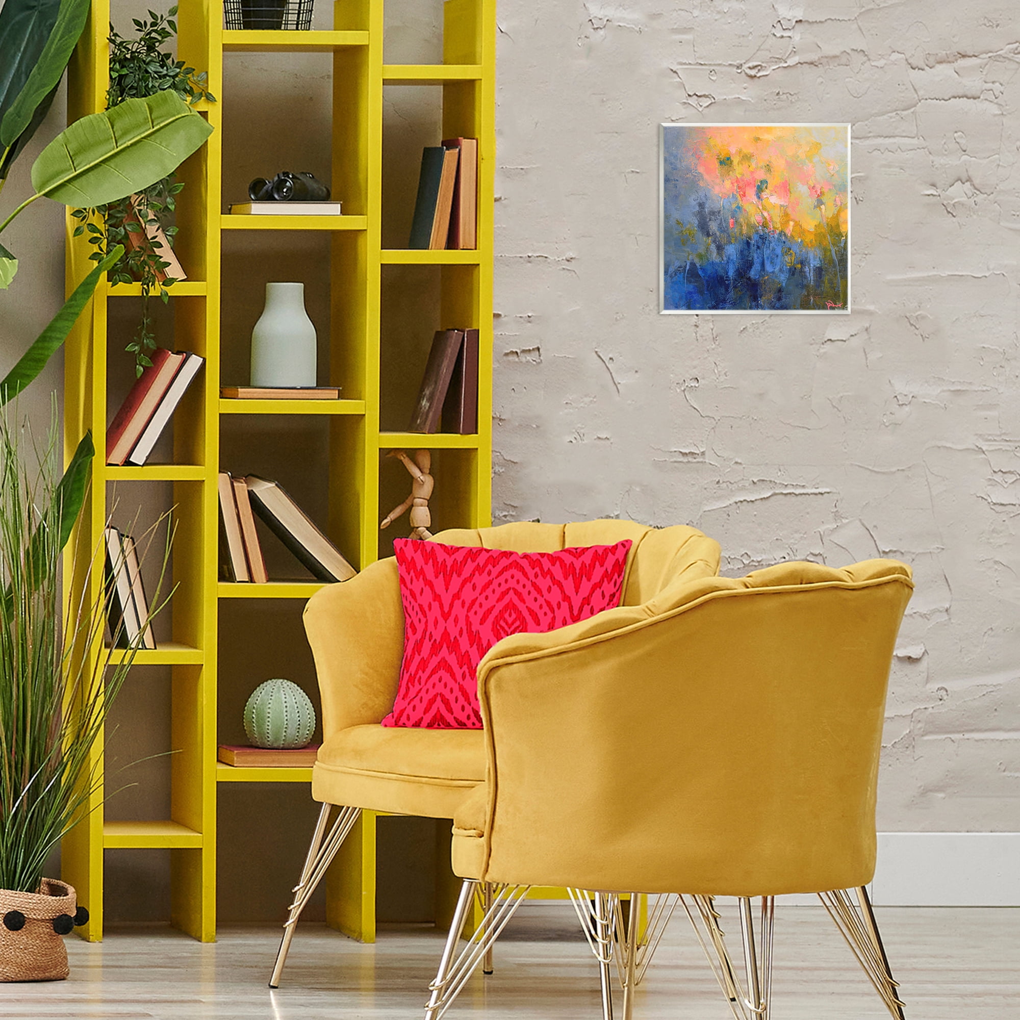 Stupell Industries Radiant Abstract Impression Abstract Painting Unframed Art Print Wall Art, 12 x 12