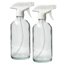 Two Glass 16 oz Spray Bottles | White Trigger Sprayer