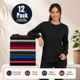 thumbnail image 5 of BILLIONHATS Womens Long Sleeve Oversized T-Shirts, Cotton Casual Fit Sleeved Tees Tops – Baggy Style Bulk Wholesale Tshirt Packs (6 Pack Assorted, Size-Small), 5 of 7