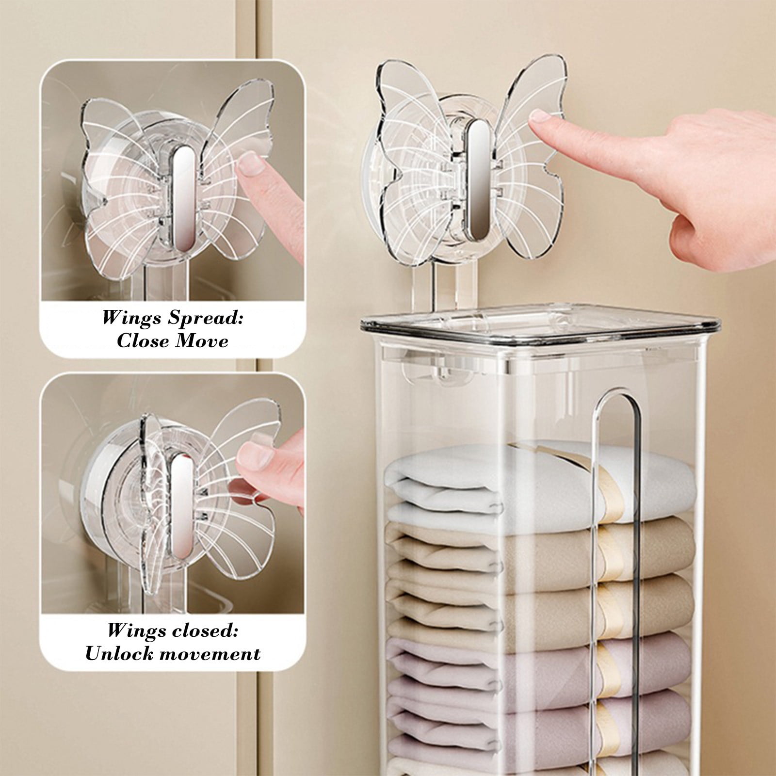 Boîte De Rangement Murale Pour Sous-vêtements & Chaussettes - 22.5x7.5x7.5cm - Blanc, à Fixer Dans L'Armoire - 7