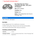 thumbnail image 2 of Rear Brake Rotor Set 2 Piece - Compatible with 2006 - 2010, 2012 - 2015 Mazda 5 2007 2008 2009 2013 2014, 2 of 2