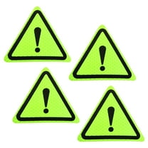 Uxcell Reflective Stickers, 4 Pack 3.94 x 3.94 Inch Adhesive High Visibility Night Triangle Safety Tape Reflector, Green