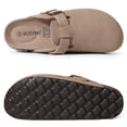 thumbnail image 3 of Zuecos de gamuza para mujer KIDMI, color topo, sandalias de cuero, talla 39, 3 of 6
