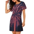 thumbnail image 2 of Naloa Fireworks3 Print Women Nightgowns,Womens Loungewear,Short Sleeve Sleepwear,Comfy Ladies Nightdress, 2 of 6