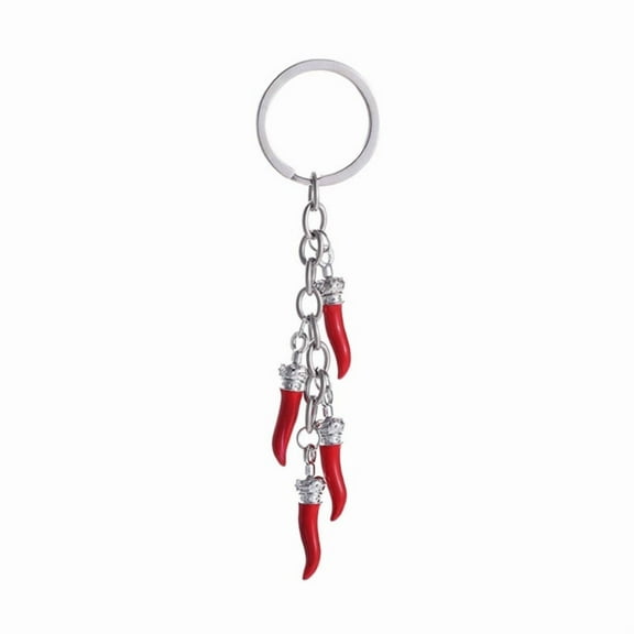 Fashionable Chili Pepper Keychain Stylish Bag Charm Durable Alloy Keyring Decoration Unique Oil Droplet Effect Key Chain