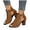 Khaki, variant on Women's Open Toe Dress Shoes Vintage Suede Back Zipper Chunky High Heel Platfrom Sandal with Adjustable Ankle Strap Blue Size 9.5
