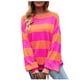 thumbnail image 1 of Suéteres para mujer Suéteres de otoño Cuello redondo Abrigo de moda Empalme superior Abrigo de empalme de manga larga suelto Odeerbi  ODB-5, 1 of 9