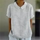 thumbnail image 2 of Ploknplq Elbow Length Tee Shirts for Women,Gradient Shirt,Tunic Tee,Womens Summer Tops Lapel Striped Back Loose Top Casual Shirt T Shirt,3/4 Sleeve Tunic Tops for Women,Top for Women Gray L, 2 of 5