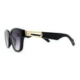thumbnail image 3 of Womens Slim Rectangle Horn Rim Jewel Metal Hinge Plastic Sunglasses Black Smoke, 3 of 4