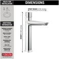 thumbnail image 3 of Delta 673-PR-DST Galeon 1.2 GPM Knurled Knob Single Hole Bathroom Faucet - Lumicoat Chrome, 3 of 4