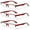 3 Maroon, variant on 3 Pairs Rectangular Half Rim Reading Glasses - Simple Classic Clear Lens Reader - Spring Hinges +3.25